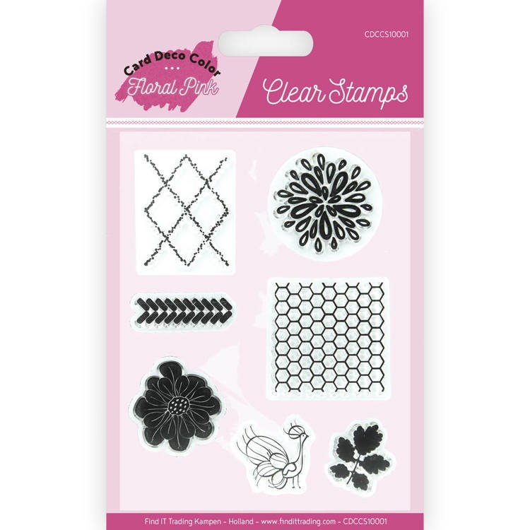 Clear Stamps - Floral Pink van Card Deco Color Clear Stamps - Floral Pink van Card Deco Color