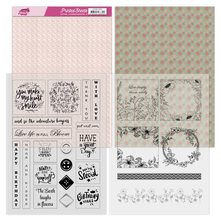 Mica Sheets - Floral Pink van Card Deco Color Mica Sheets - Floral Pink van Card Deco Color
