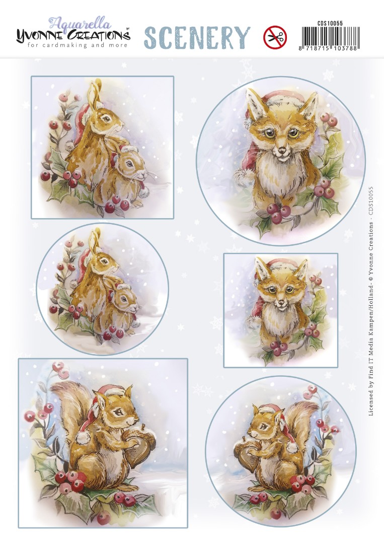 Push Out Scenery - Yvonne Creations - Aquarella - Fox Push Out Scenery - Yvonne Creations - Aquarella - Fox