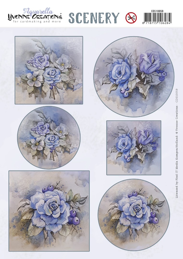 Push Out Scenery - Yvonne Creations - Aquarella - Winter Rose