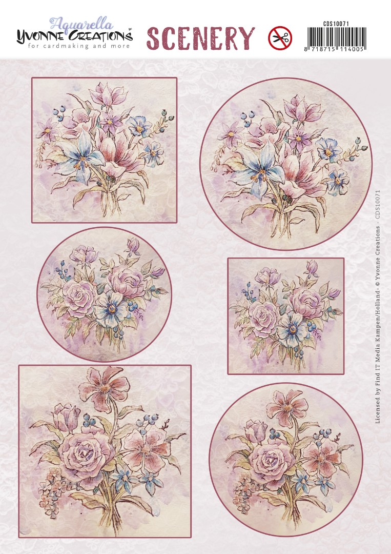 Push Out Scenery - Yvonne Creations - Aquarella - Field Bouquet