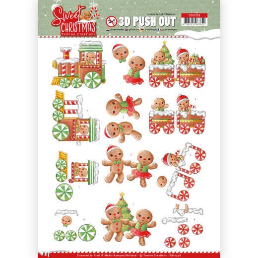 Gemberkoekjes - Sweet Christmas 3D-Uitdrukvel van Yvonne Creations Gemberkoekjes - Sweet Christmas 3D-Uitdrukvel van Yvonne Creations