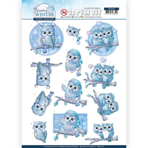 Winteruilen 3D Sparkling Winter - Uitdrukvel van Yvonne Creations Winteruilen 3D Sparkling Winter - Uitdrukvel van Yvonne Creations