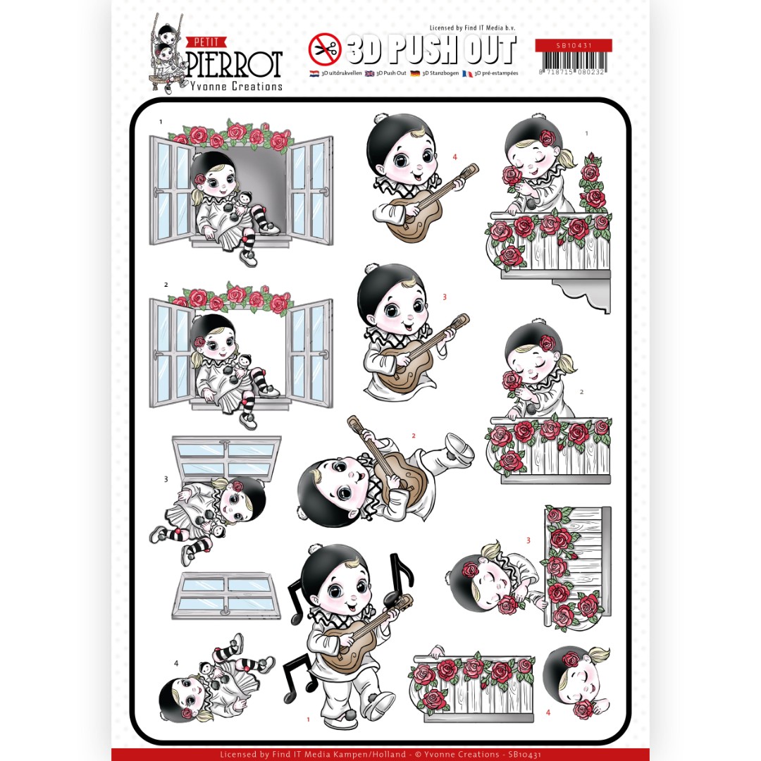 Serenade Petit Pierrot 3D Push-Out Sheet by Yvonne Creations Serenade Petit Pierrot 3D Push-Out Sheet by Yvonne Creations