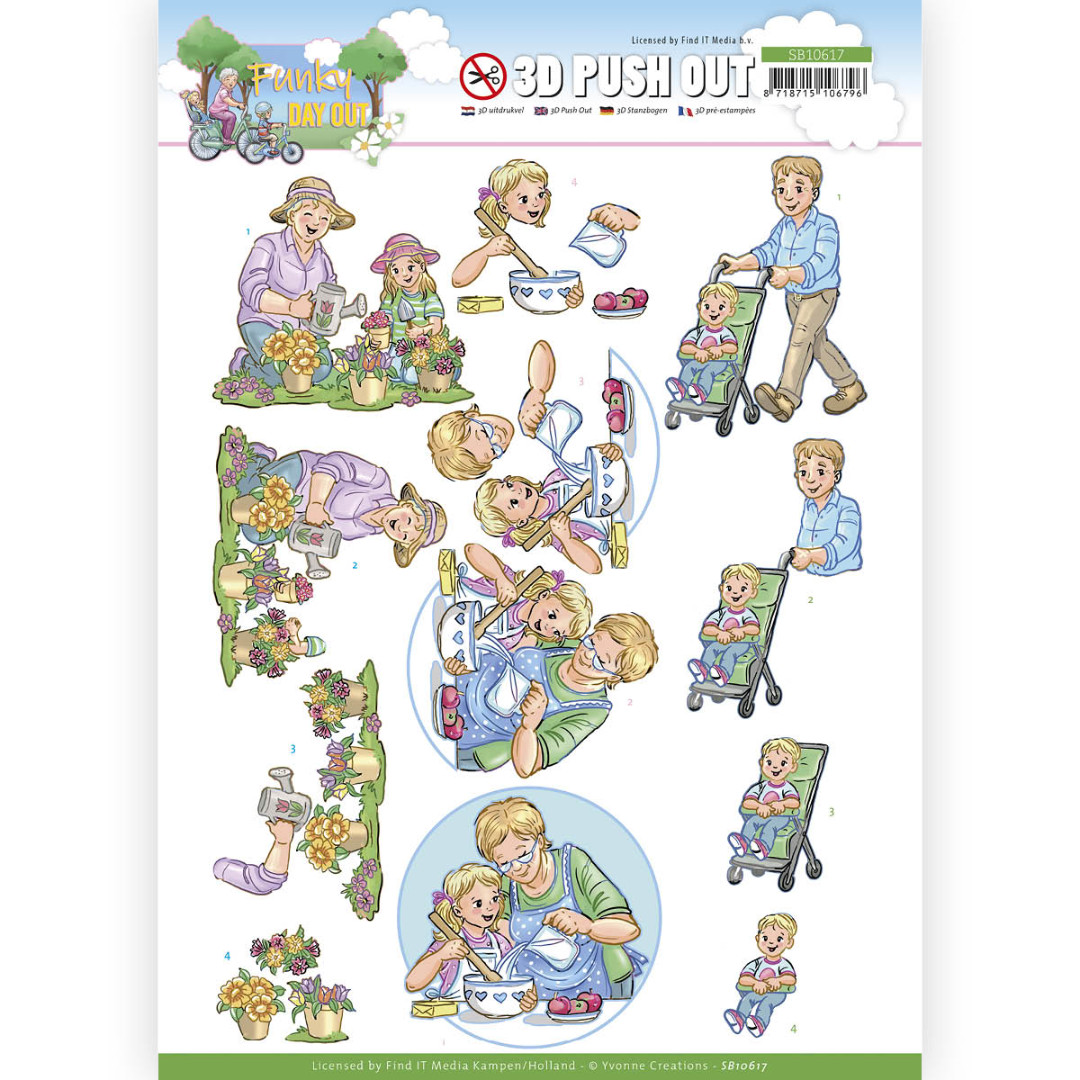3D Push Out - Yvonne Creations - Funky Day Out - Garden
