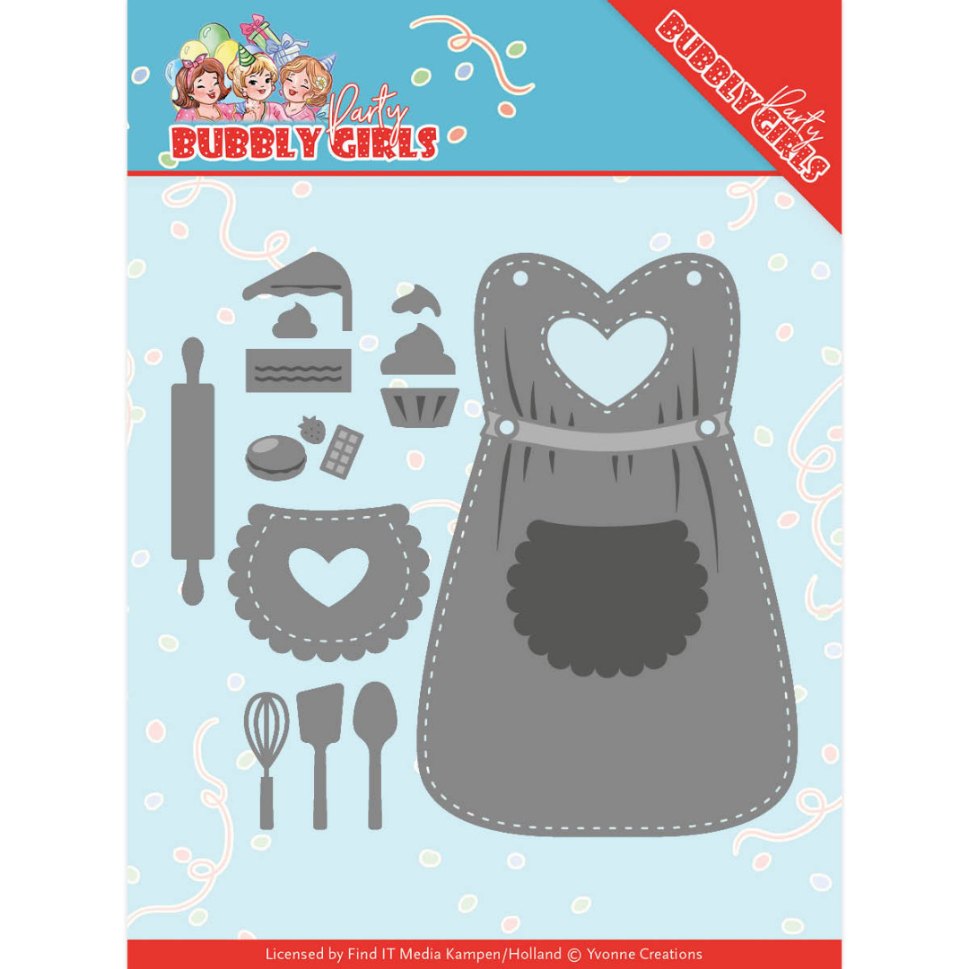 Apron Bubbly Girls Party Cutting Die by Yvonne Creations Apron Bubbly Girls Party Cutting Die by Yvonne Creations