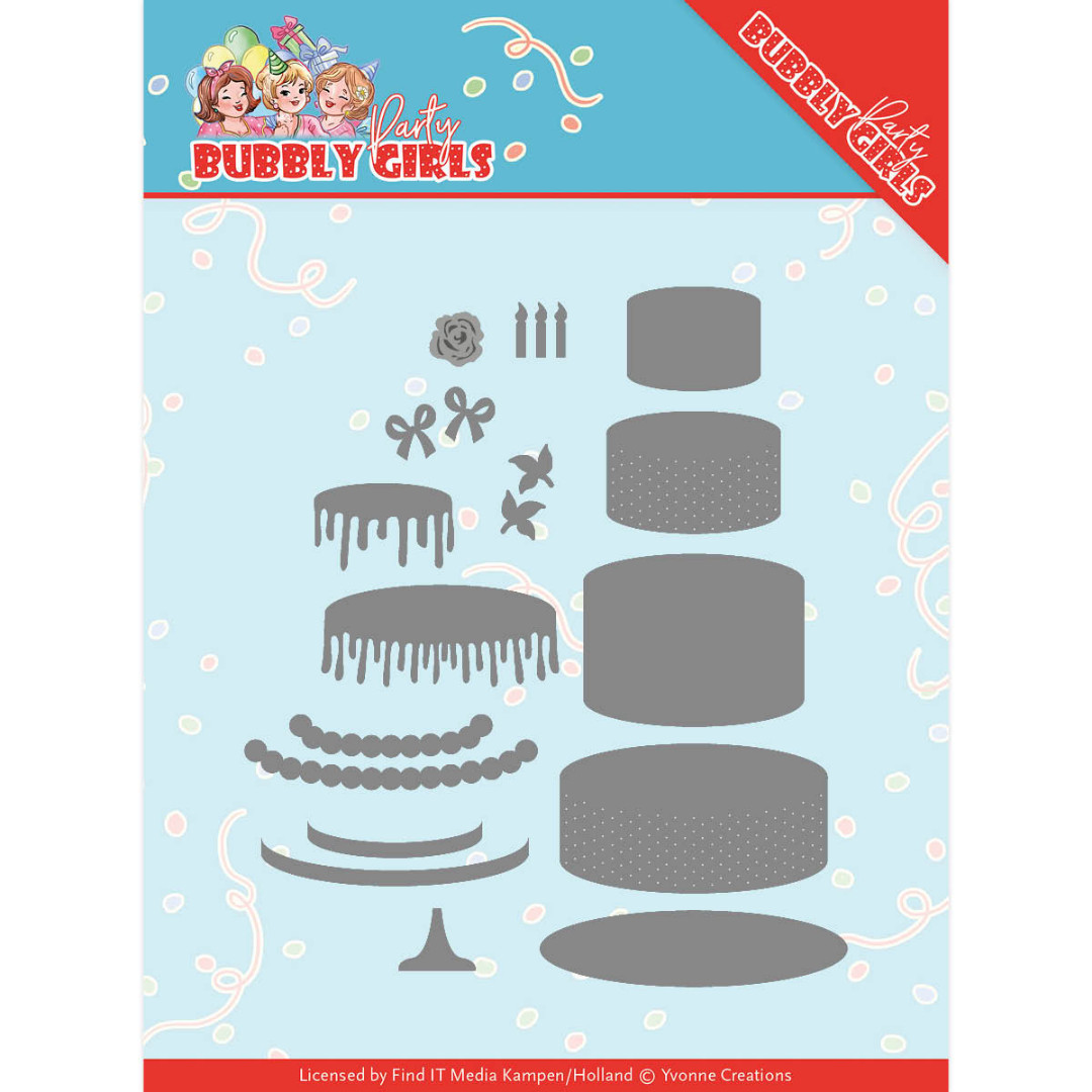 Birthday Cake Bubbly Girls Party Cutting Die by Yvonne Creations Birthday Cake Bubbly Girls Party Cutting Die by Yvonne Creations
