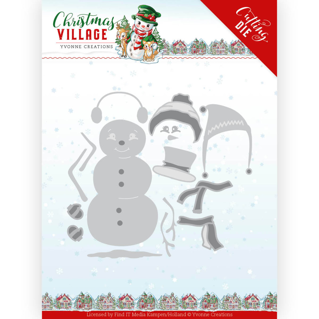 Build Up Snowman Christmas Village Cutting Dies by Yvonne Creations Build Up Snowman Christmas Village Cutting Dies by Yvonne Creations