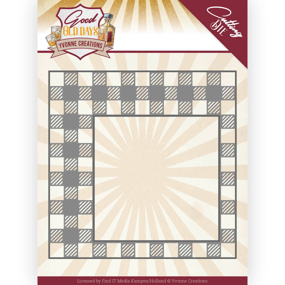 Checkered Frame - Good Old Days Cutting Dies by Yvonne Creations Checkered Frame - Good Old Days Cutting Dies by Yvonne Creations