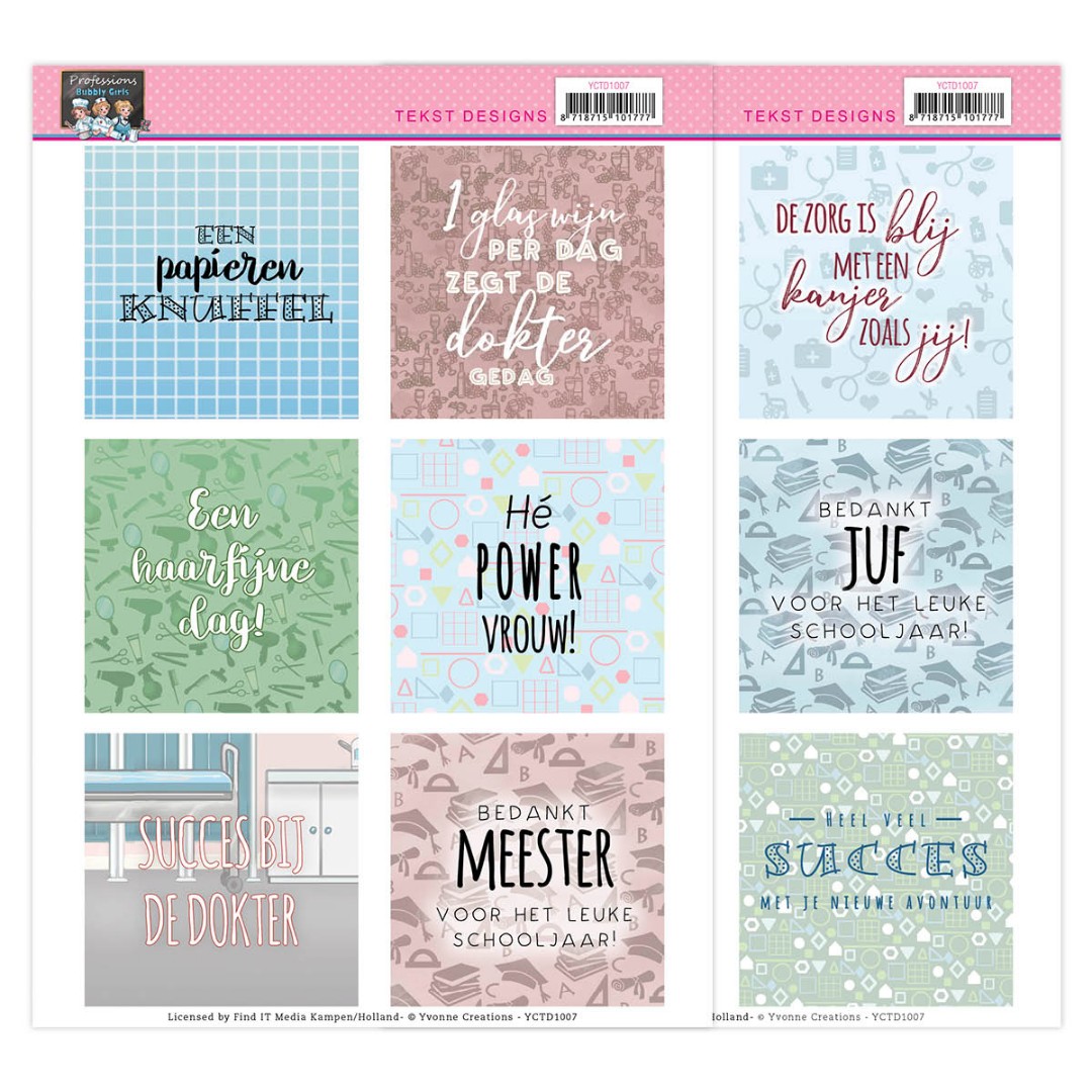 NL Text Designs - Professions - Bubbly Girls -Yvonne Creations NL Text Designs - Professions - Bubbly Girls -Yvonne Creations