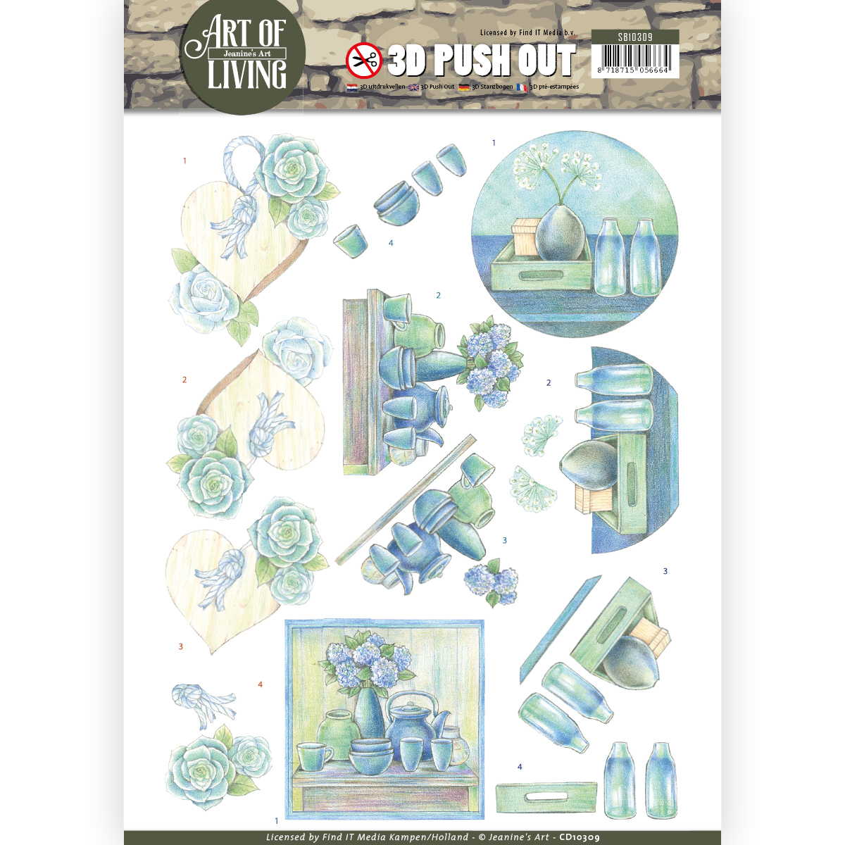Blue Art - Art of Living 3D-Push-Out Jeanine's Art Blue Art - Art of Living 3D-Push-Out Jeanine's Art