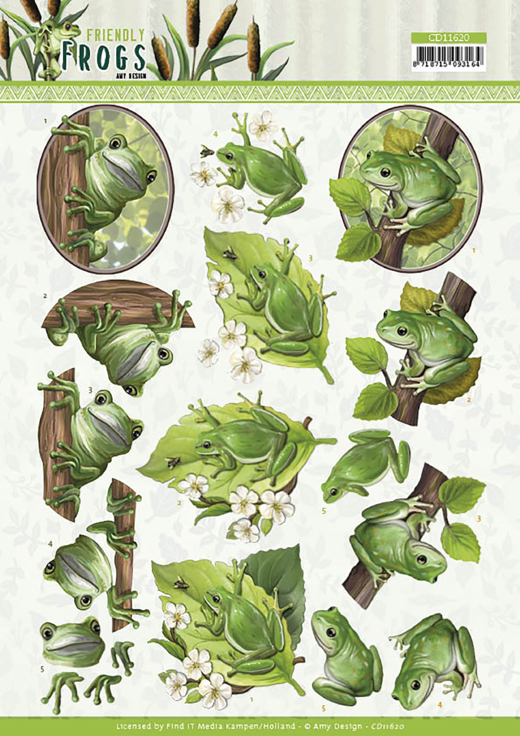 Tree Frogs - 3D Cutting Sheet Friendly Frogs by Amy Design Tree Frogs - 3D Cutting Sheet Friendly Frogs by Amy Design