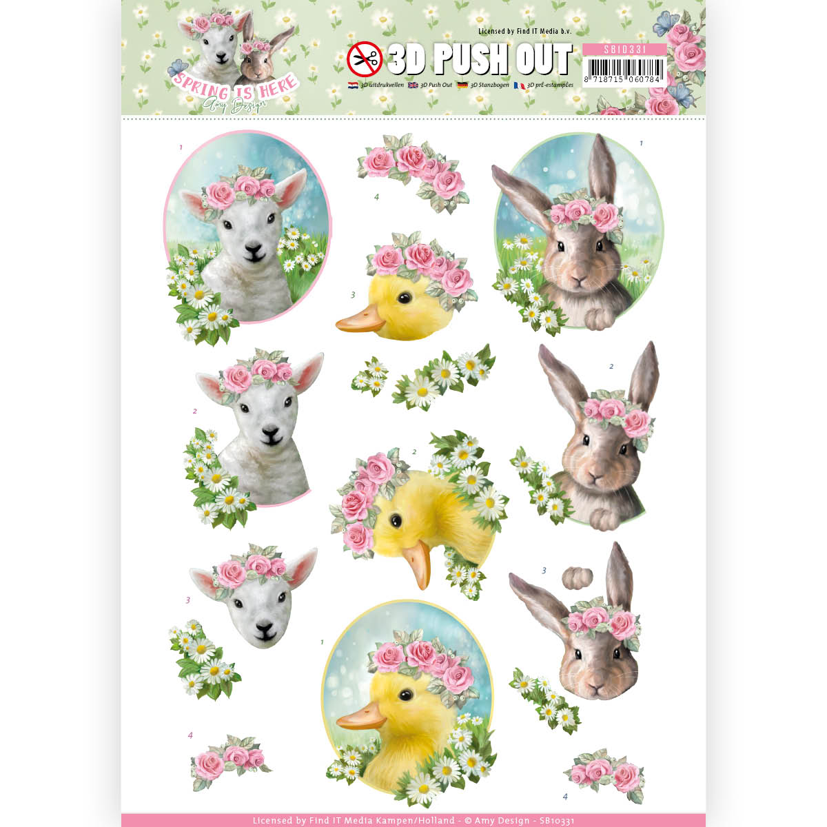 Baby Animals - Spring is Here 3D-Uitdrukvel Push-Out van Amy Design Baby Animals - Spring is Here 3D-Uitdrukvel Push-Out van Amy Design
