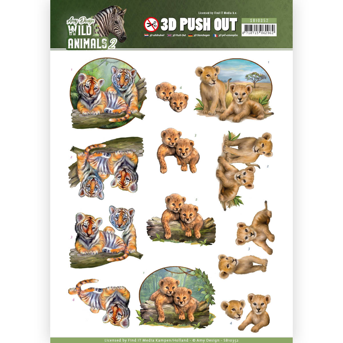 3D Pushout - Amy Design - Wild Animals 2 - Twins 3D Pushout - Amy Design - Wild Animals 2 - Twins