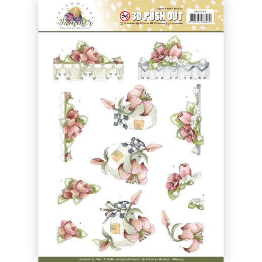 Red Summer Flowers - Blooming Summer 3D-PushOut Precious Marieke Red Summer Flowers - Blooming Summer 3D-PushOut Precious Marieke