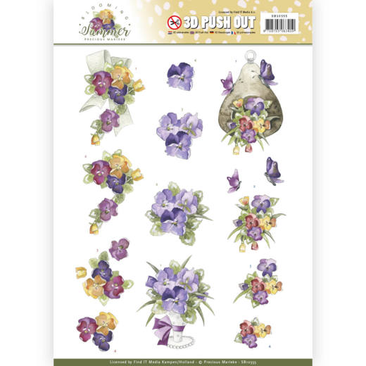 Zomer Viooltjes - Blooming Summer 3D-PushOut Precious Marieke Zomer Viooltjes - Blooming Summer 3D-PushOut Precious Marieke