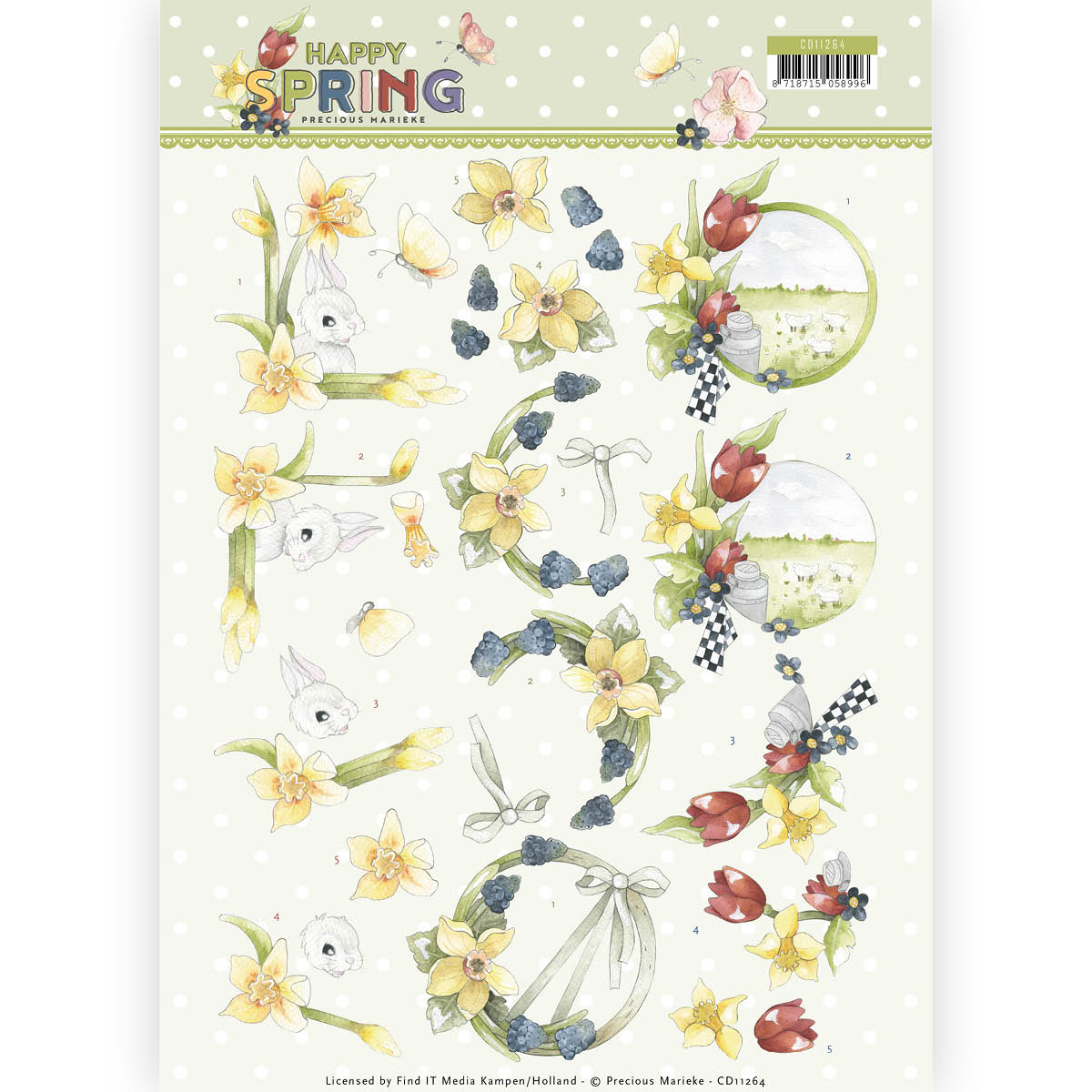 Happy Daffodils - Happy Spring 3D-Knipvel Precious Marieke Happy Daffodils - Happy Spring 3D-Knipvel Precious Marieke