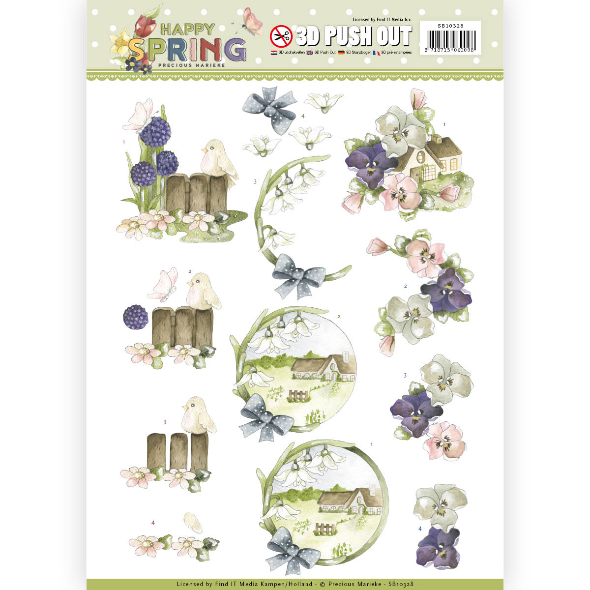 Happy on the Farm - Happy Spring 3D-PushOut Precious Marieke Happy on the Farm - Happy Spring 3D-PushOut Precious Marieke