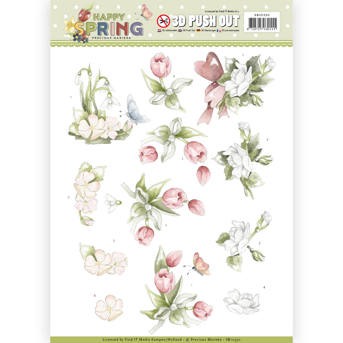 Happy Spring Flowers - Happy Spring 3D-PushOut Precious Marieke Happy Spring Flowers - Happy Spring 3D-PushOut Precious Marieke
