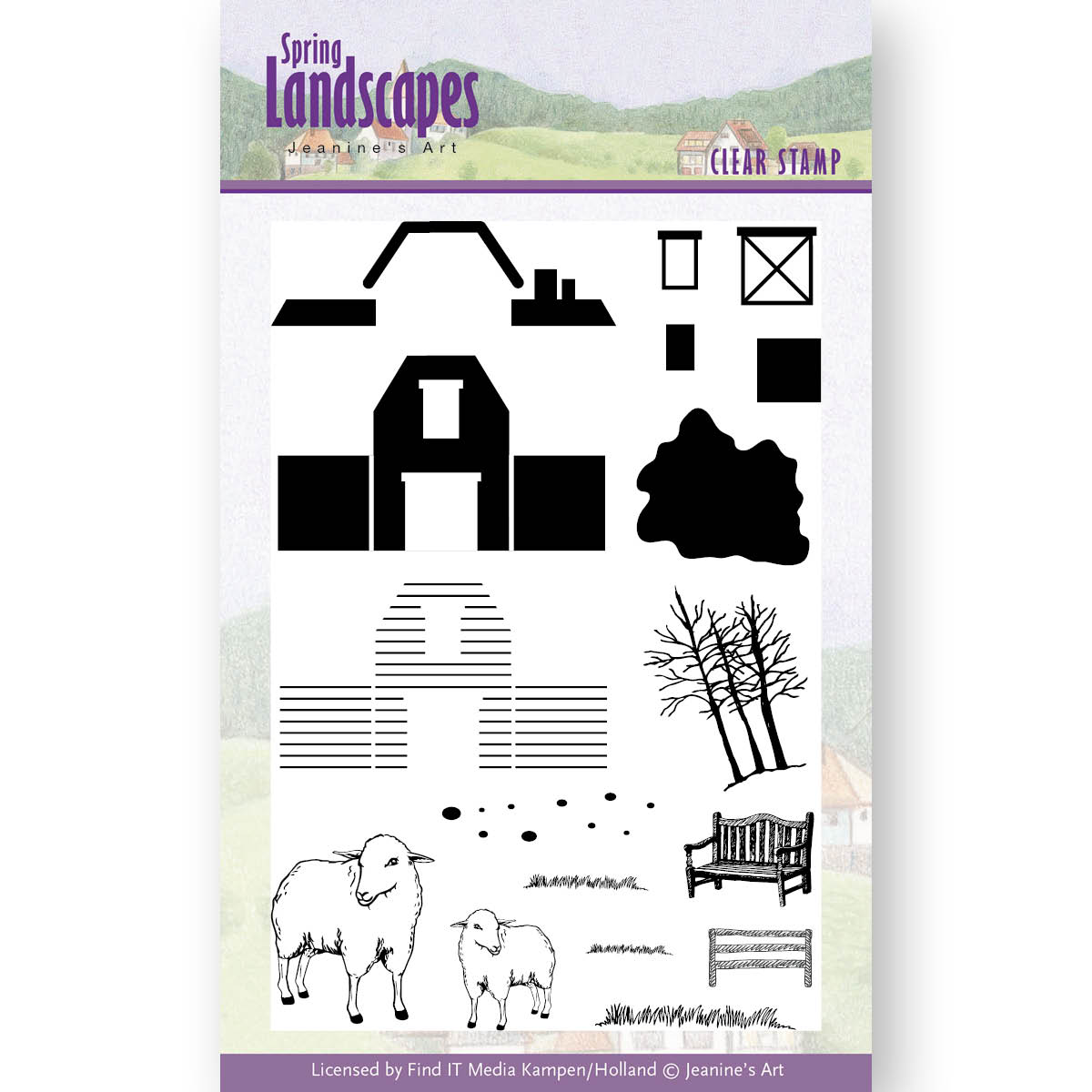 Boerderij - Spring Landscapes - Clear Stamps - Jeanines Art Boerderij - Spring Landscapes - Clear Stamps - Jeanines Art