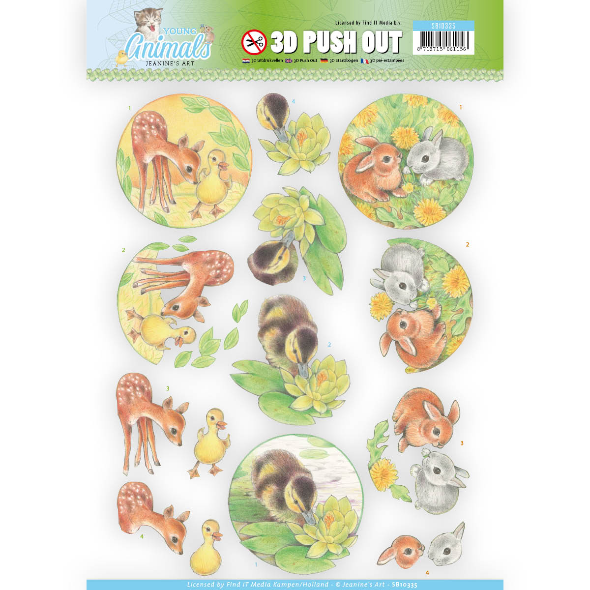 Ducklings and Rabbits - Young Animal 3D-Push-Out Jeanine's Art Ducklings and Rabbits - Young Animal 3D-Push-Out Jeanine's Art