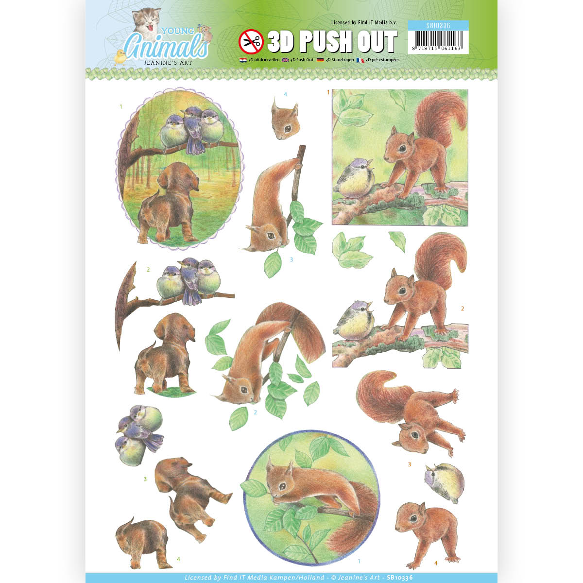 In the Forest - Young Animal 3D-Push-Out Jeanine's Art In the Forest - Young Animal 3D-Push-Out Jeanine's Art