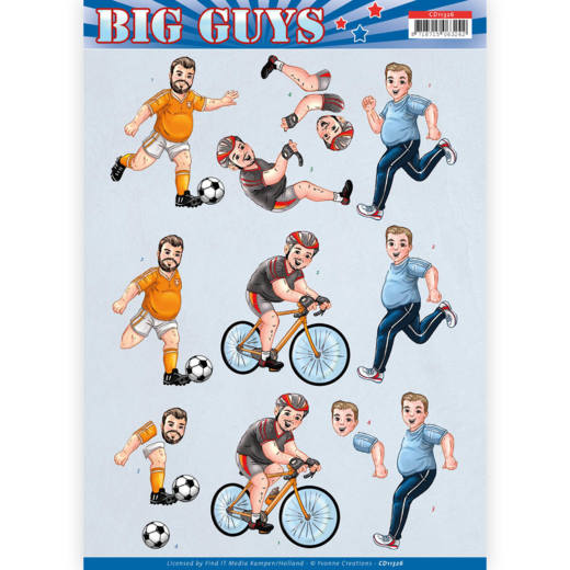 Sports - Big Guys 3D-Knipvel Yvonne Creations Sports - Big Guys 3D-Knipvel Yvonne Creations