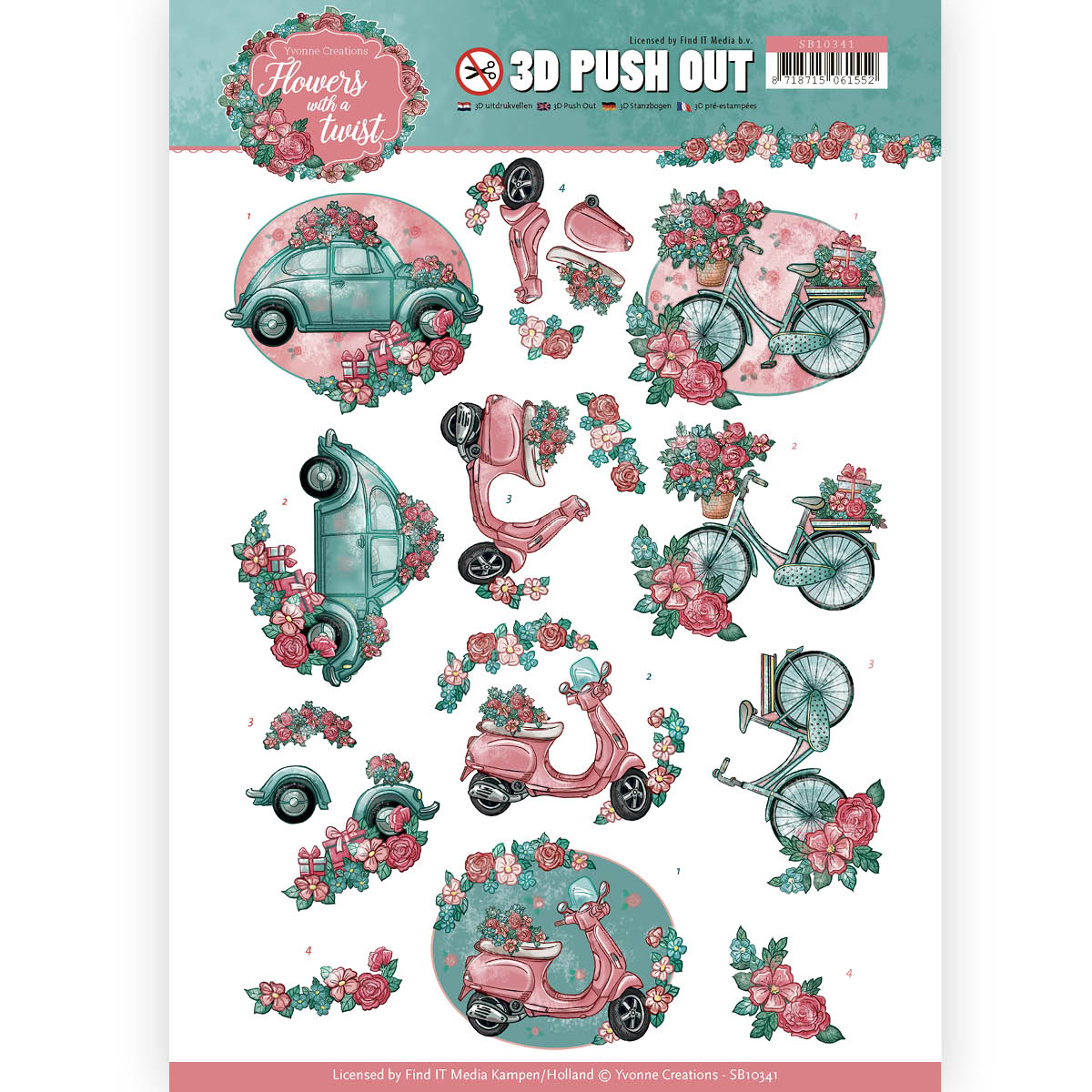 Bloemen Transport - Flowers with a Twist 3D-PushOut Yvonne Creations