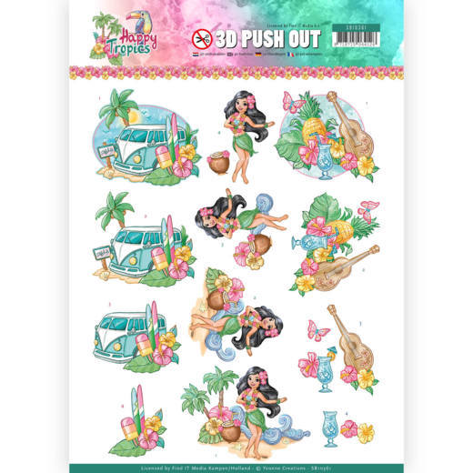 3D Pushout - Yvonne Creations - Happy Tropics -Tropical Holiday 3D Pushout - Yvonne Creations - Happy Tropics -Tropical Holiday