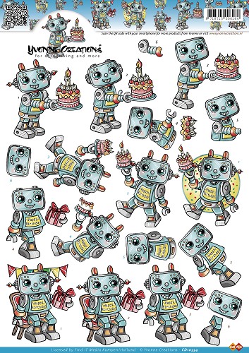Robots 3D-Knipvel Yvonne Creations