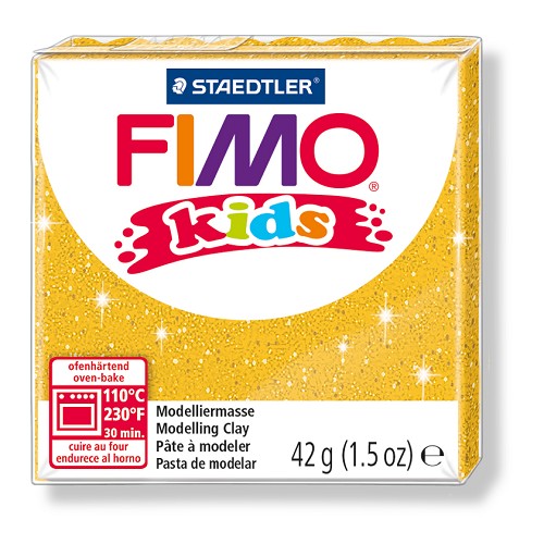 Fimo kids boetseerklei 42 g glitter goud Fimo kids boetseerklei 42 g glitter goud