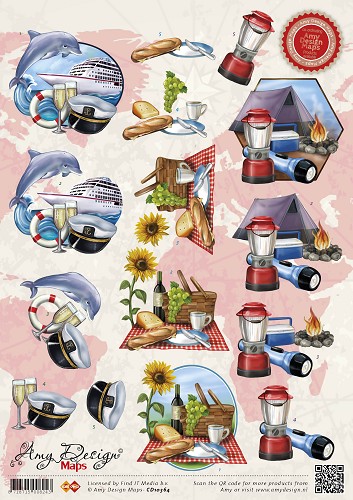 Nr. 1 Vakantie - Maps - 3D-Knipvel Amy Design Nr. 1 Vakantie - Maps - 3D-Knipvel Amy Design