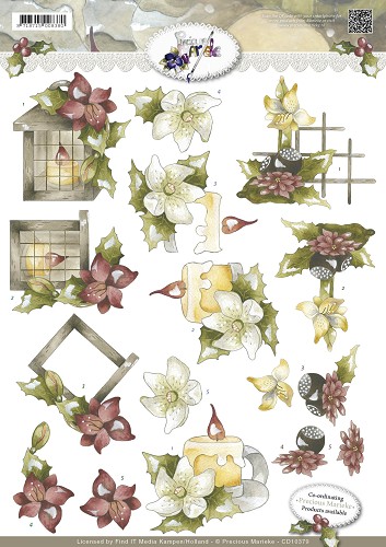 Kerstbloemen Wonderful Christmas 3D-Knipvel Precious Marieke Kerstbloemen Wonderful Christmas 3D-Knipvel Precious Marieke