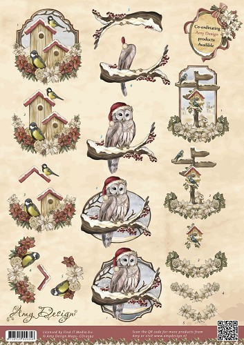 Kerstvogels - Vintage Christmas Collection 3D-Knipvel Amy Design