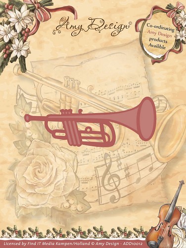 Die - Amy Design - Vintage Christmas Collection Die - Trumpet Die - Amy Design - Vintage Christmas Collection Die - Trumpet