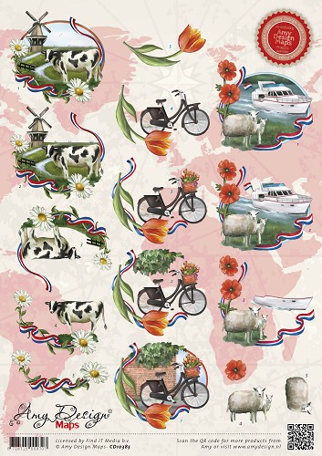 Holland - Maps - 3D-Knipvel Amy Design