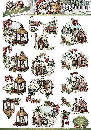Christmas in the country - Magnificent Christmas 3D-Knipvel Yvonne Creations