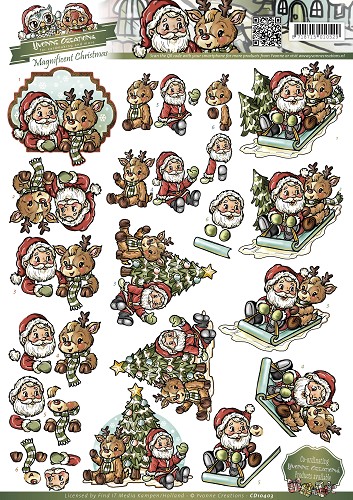 Santa and Rudolf - Magnificent Christmas 3D-Knipvel Yvonne Creations