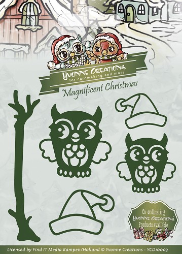 Die - Yvonne Creations - Magnificent Christmas - Christmas owls Die - Yvonne Creations - Magnificent Christmas - Christmas owls