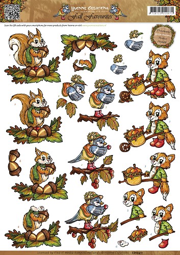 Herfst Dieren - Fall Favourites 3D-Knipvel Yvonne Creations