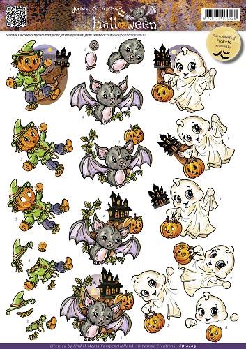 Cute Creatures Halloween 3D-Knipvel Yvonne Creations