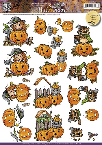 Pumpkins Halloween 3D-Knipvel Yvonne Creations