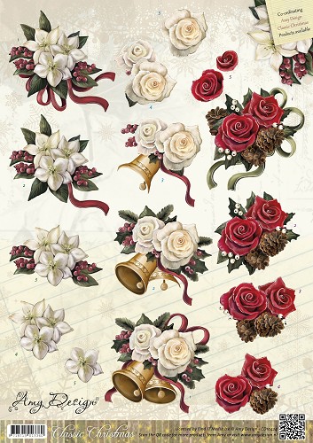 Christmas Flowers - Classic Christmas 3D-Knipvel Amy Design Christmas Flowers - Classic Christmas 3D-Knipvel Amy Design