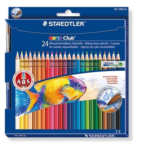 Noris Club aquarell - set 24 st + penseel Noris Club aquarell - set 24 st + penseel