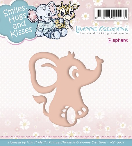 Die - Yvonne Creations - Smiles, Hugs and Kisses - Elephant Die - Yvonne Creations - Smiles, Hugs and Kisses - Elephant