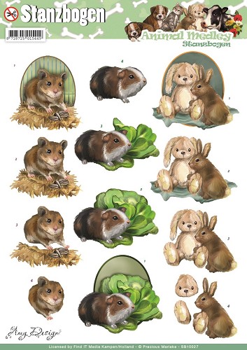 Fluffy Animals - Animal Medley 3D-Push-Out Amy Design