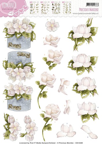 3D Knipvel - Precious Marieke - Romance - Roses 3D Knipvel - Precious Marieke - Romance - Roses