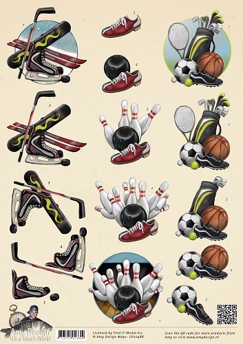 Sport - It's a Mans World 3D-Knipvel Amy Design