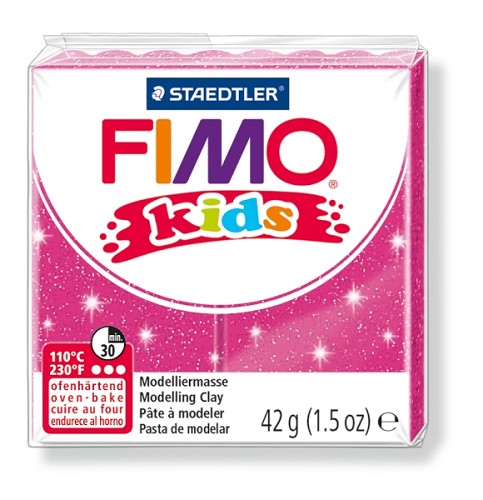 Fimo kids boetseerklei 42 g glitter rose Fimo kids boetseerklei 42 g glitter rose