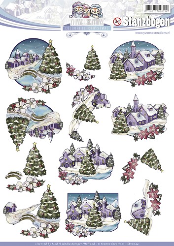 Nr. 3 Colourful Christmas 3D-Uitdrukvel Push-Out Yvonne Creations Nr. 3 Colourful Christmas 3D-Uitdrukvel Push-Out Yvonne Creations